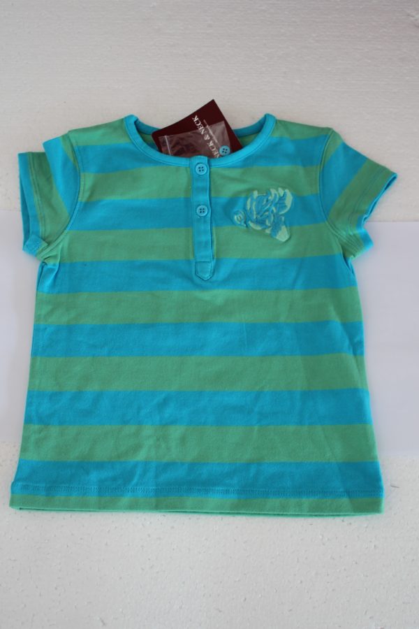 CAMISETA RAYAS VERDOSAS