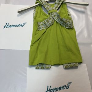 CAMISETA TIRANTES VERDE CON FLORES VERDOSAS
