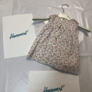 VESTIDO BLANCO FLORES ROSAS