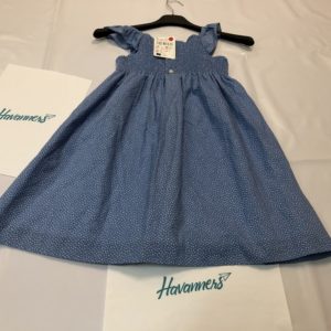 VESTIDO AZUL PUNTOS BLANCOS