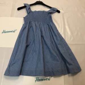 VESTIDO AZUL PUNTOS BLANCOS