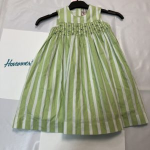 VESTIDO VERDE RAYAS BLANCAS
