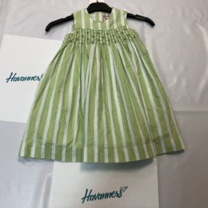 VESTIDO VERDE RAYAS BLANCAS