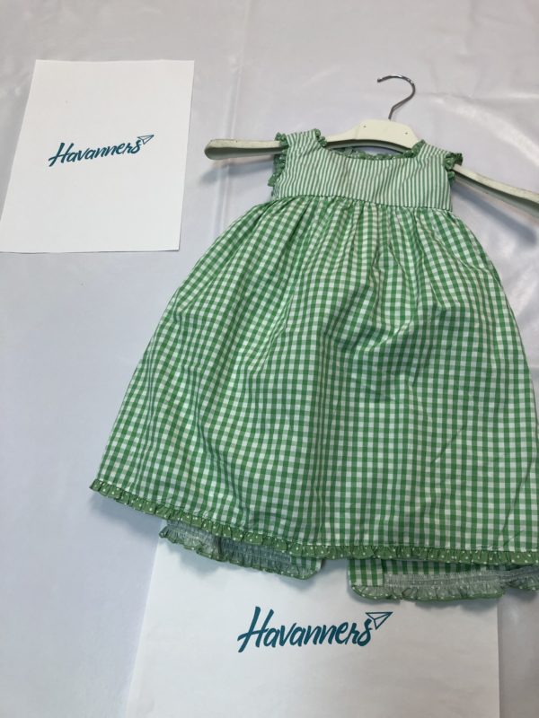VESTIDO CON BRAGUITA VERDE A CUADROS