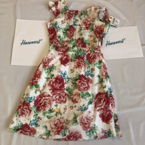 VESTIDO FLORES GRANDES ROSAS VERDES