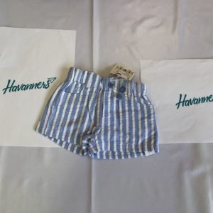 PANTALON CORTO AZUL Y BLANCO RAYAS