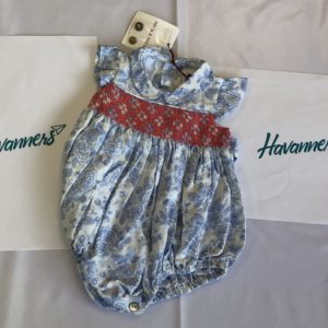 BOODY AZUL FLORAL BORDADO ROJO